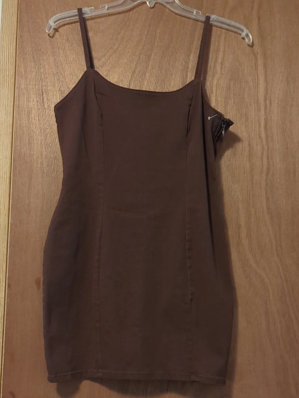 H&M Brown Mini Slip Dress with Spaghetti Straps